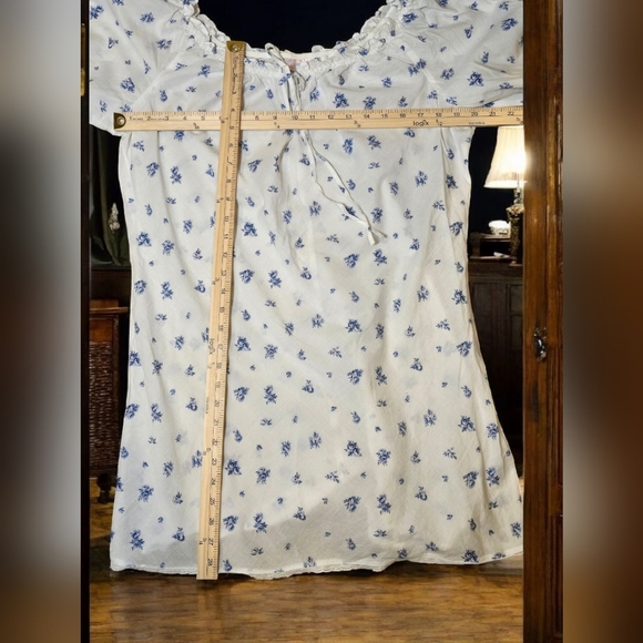 Victoria's Secret Vintage Cotton Sleepshirt Size Lg Blue & White - Picture 5 of 7